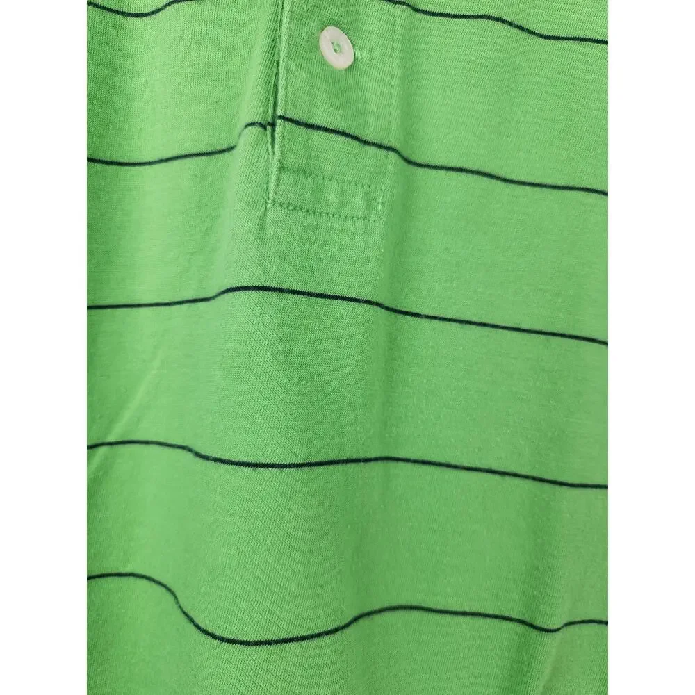 Ralph Lauren Polo Sport Polo Green Shirt Striped Size Large Men Short Sleeve
